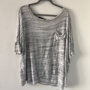 Grey and white oversized tee